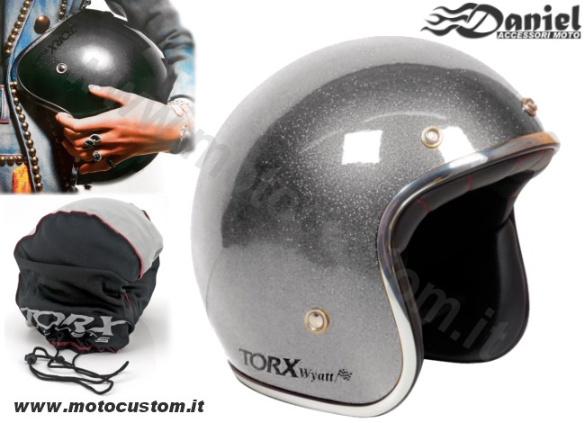 Casco Torx Wyatt 70 Flake Antracite , Daniel accessori moto