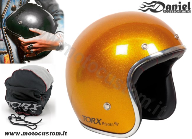 Casco Torx Wyatt 70 Flake Giallo , Daniel accessori moto
