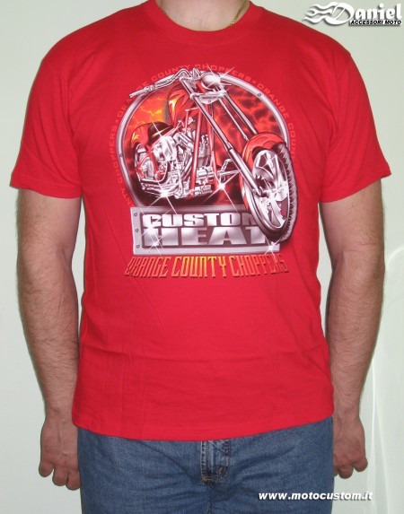 T shirt Custom Heat Red , Daniel accessori moto