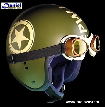 casco CAFE VerdeMilitare , Daniel accessori moto
