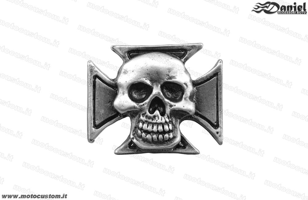 Emblema Cross e Skull small cod 1997, Daniel accessori moto