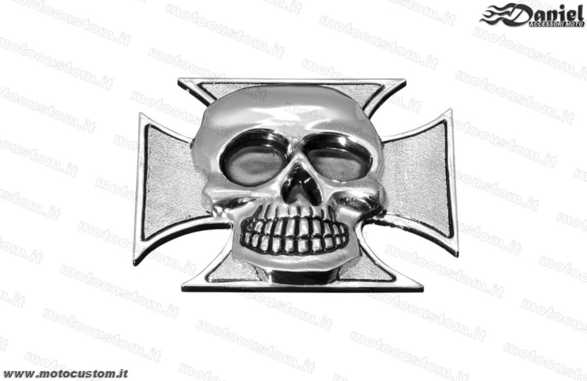 Emblema Cross e Skull cod 1569, Daniel accessori moto