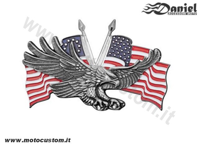 Emblema aquila bandiere USA cod 1882, Daniel accessori moto