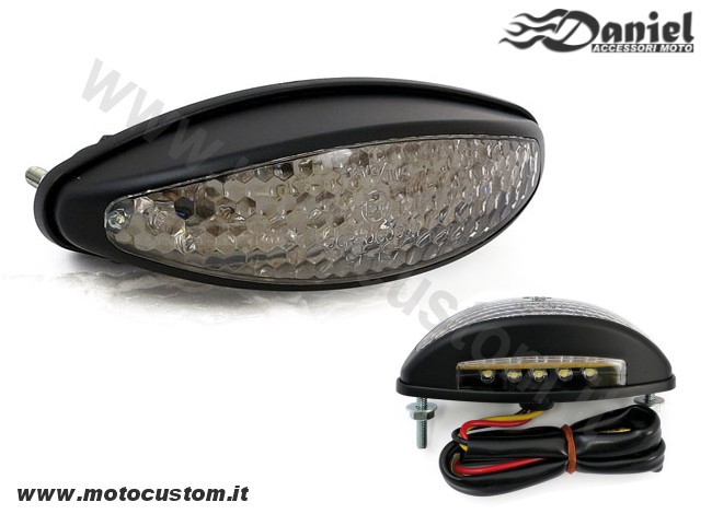 Mini fanalino moto universale Led nero cod 1811, Daniel accessori moto