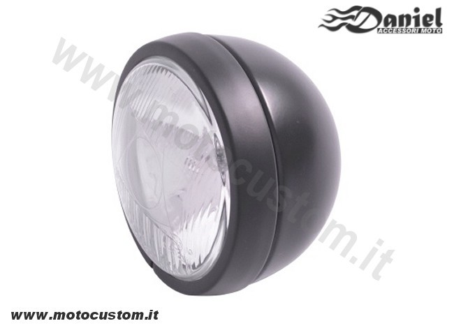 Faro supplementare moto custom nero cod 1822, Daniel accessori moto