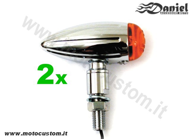 Frecce omologate Bullet Techno cromate cod 1819, Daniel accessori moto