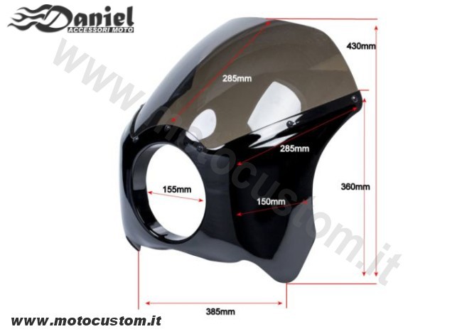 Cupolino Cafe Racer ABS 3 cod 1850, Daniel accessori moto