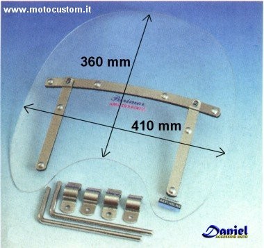 Parabrezza USA style piccolo cod P04 163, Daniel accessori moto