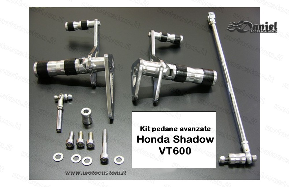 Pedane avanzate Shadow VT600 cod 81, Daniel accessori moto