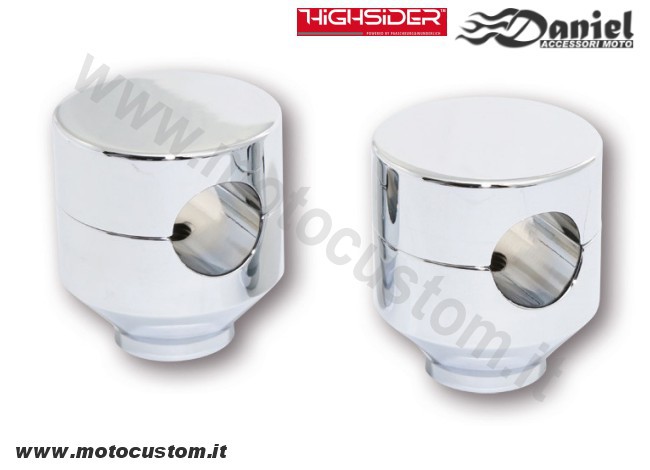 Riser alzamanubrio moto Piston cromati cod 1884, Daniel accessori moto