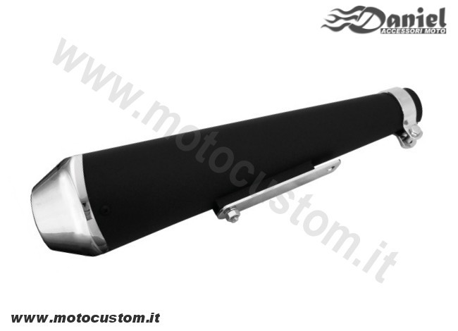 Terminale Megaton Nero Cromo cod 1751, Daniel accessori moto