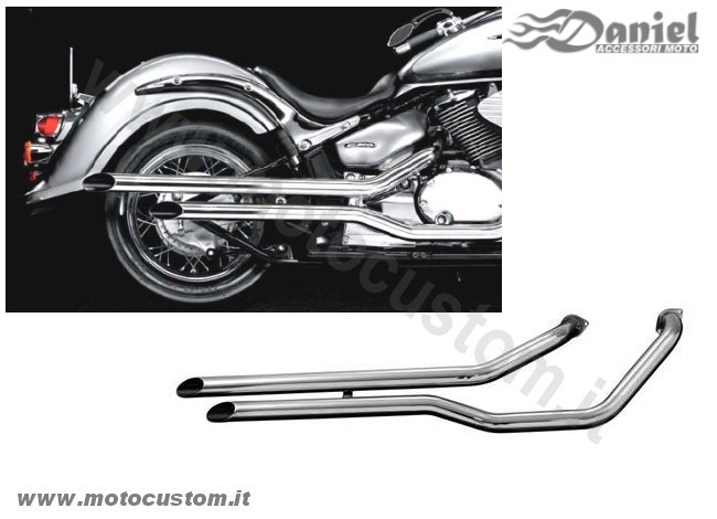 Fat pipes cromati cod 652 650, Daniel accessori moto