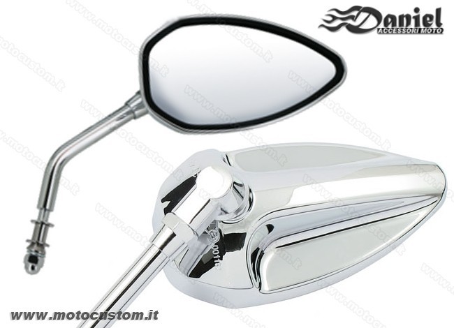 Specchi cromati HD Crossback cod 1969, Daniel accessori moto