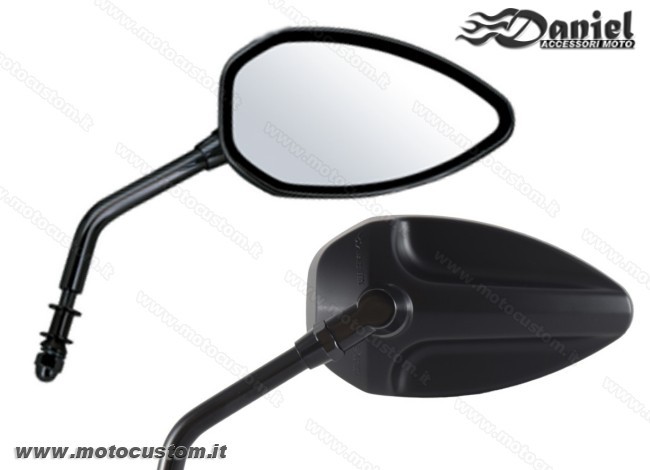 Specchi neri HD Crossback cod 1970, Daniel accessori moto