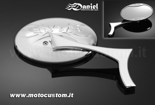Specchio Oval Tribal cod 91 878, Daniel accessori moto