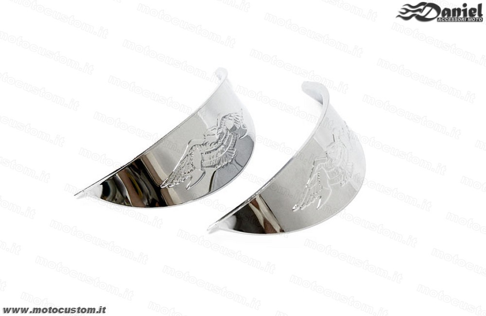Coppia visiere moto fregio Aquila cod 356, Daniel accessori moto
