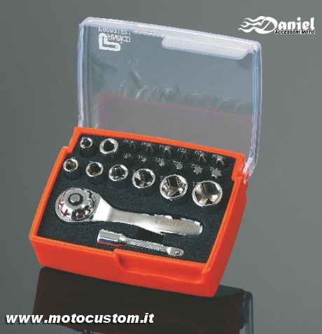 kit cricchetto 22pz cod 04 0101, Daniel accessori moto