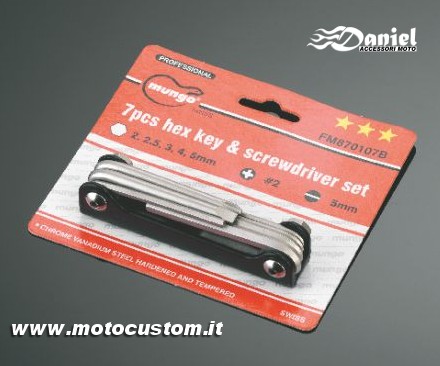 set utensili 7pz cod 04 0307, Daniel accessori moto