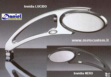 specchio Invidia lucidato cod BS005L, Daniel accessori moto